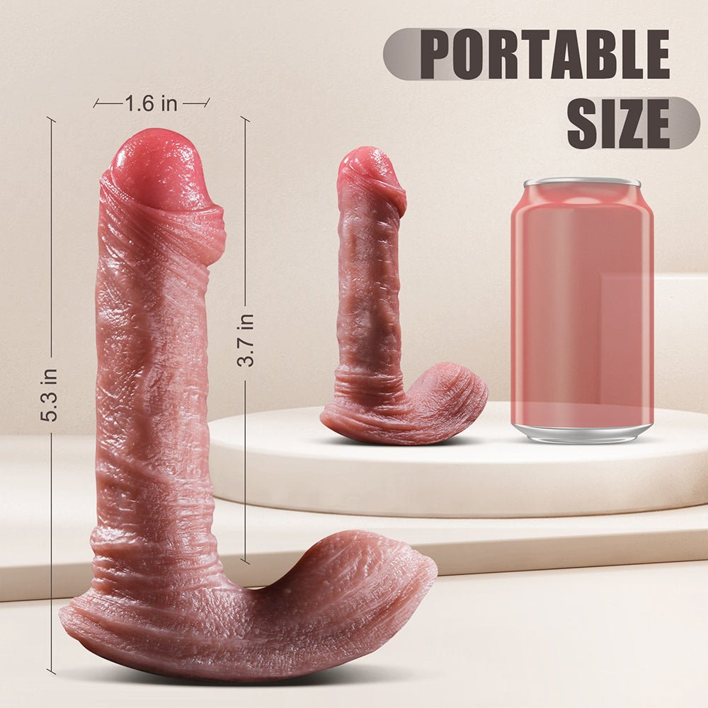 Thrusting Dildo Vibrator Sex Toys- 5.4 inch Realistic Vibrating Dildo with 5 Thrusting & 7 Vibrating Modes