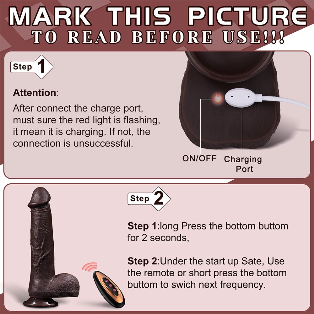Thrusting Dildo Vibrator Sex Toys with 5 Thrusting 8 Vibration Modes, 9.5 inch Dildos for Women Realistic Vibrating Dildo
