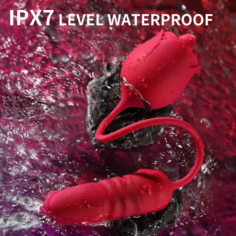 3-in-1 Rose Toy Vibrator: Clitoral Tongue Licking & Thrusting G Spot Stimulation