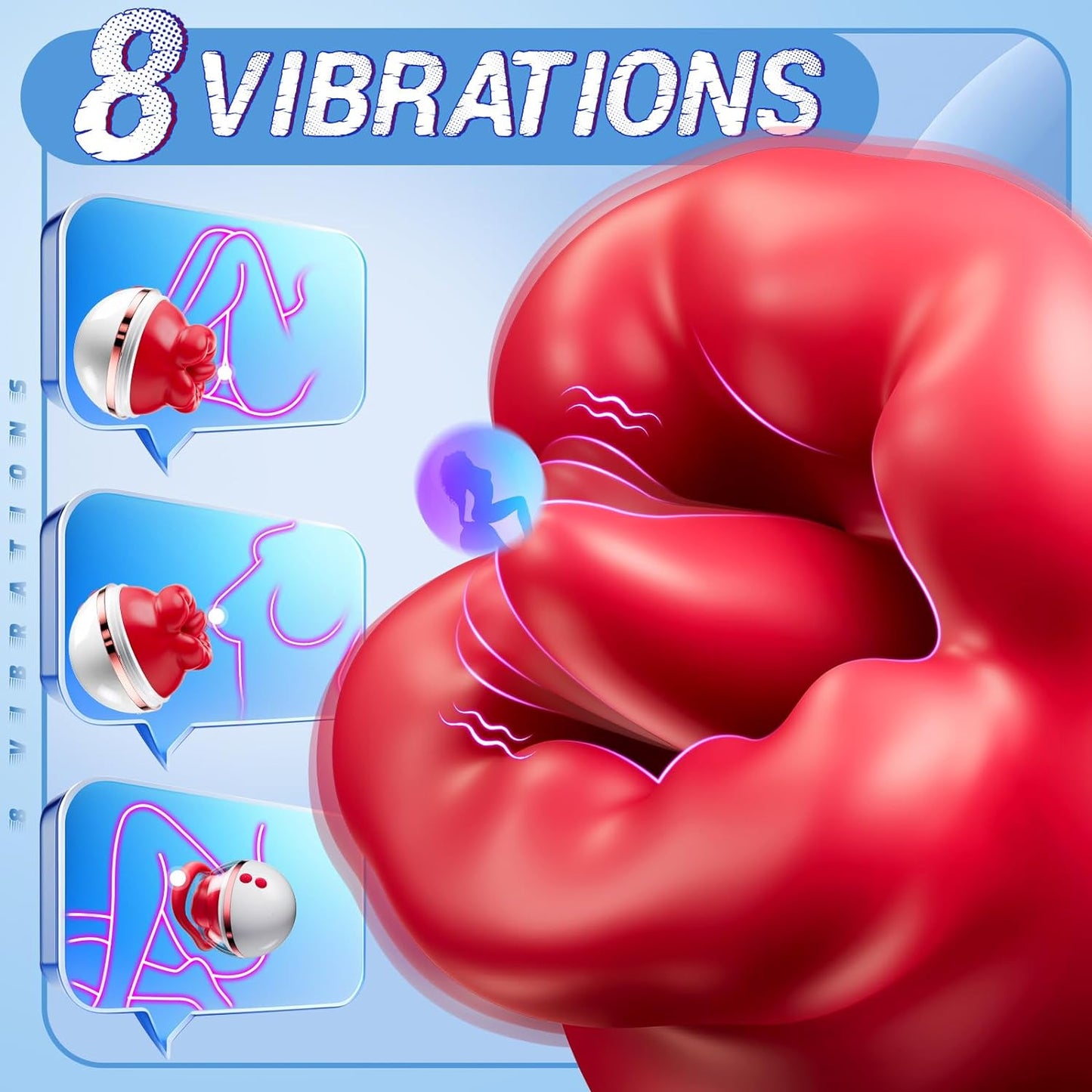 Thrusting Vibrator Sex Toy - 3-in-1 Clit, G-Spot, Nipple & Anal Stimulator