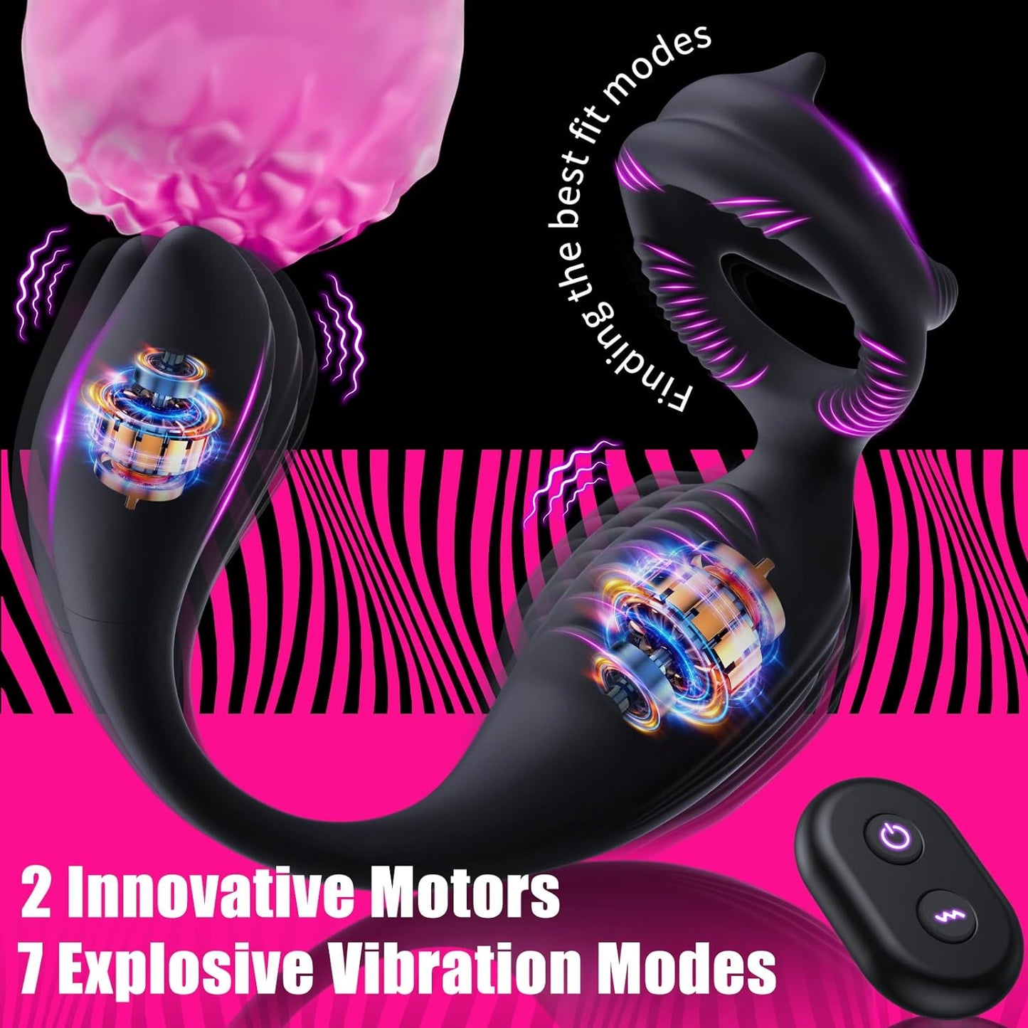 Remote Control 4-in-1 Vibrating Cock Ring & Prostate Massager with Anal Plug