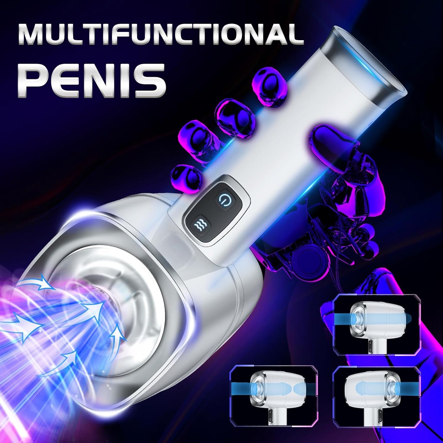Automatic Male Masturbator,Open-Ended Stroker with 6 Thrusting Modes Male Sex Toy