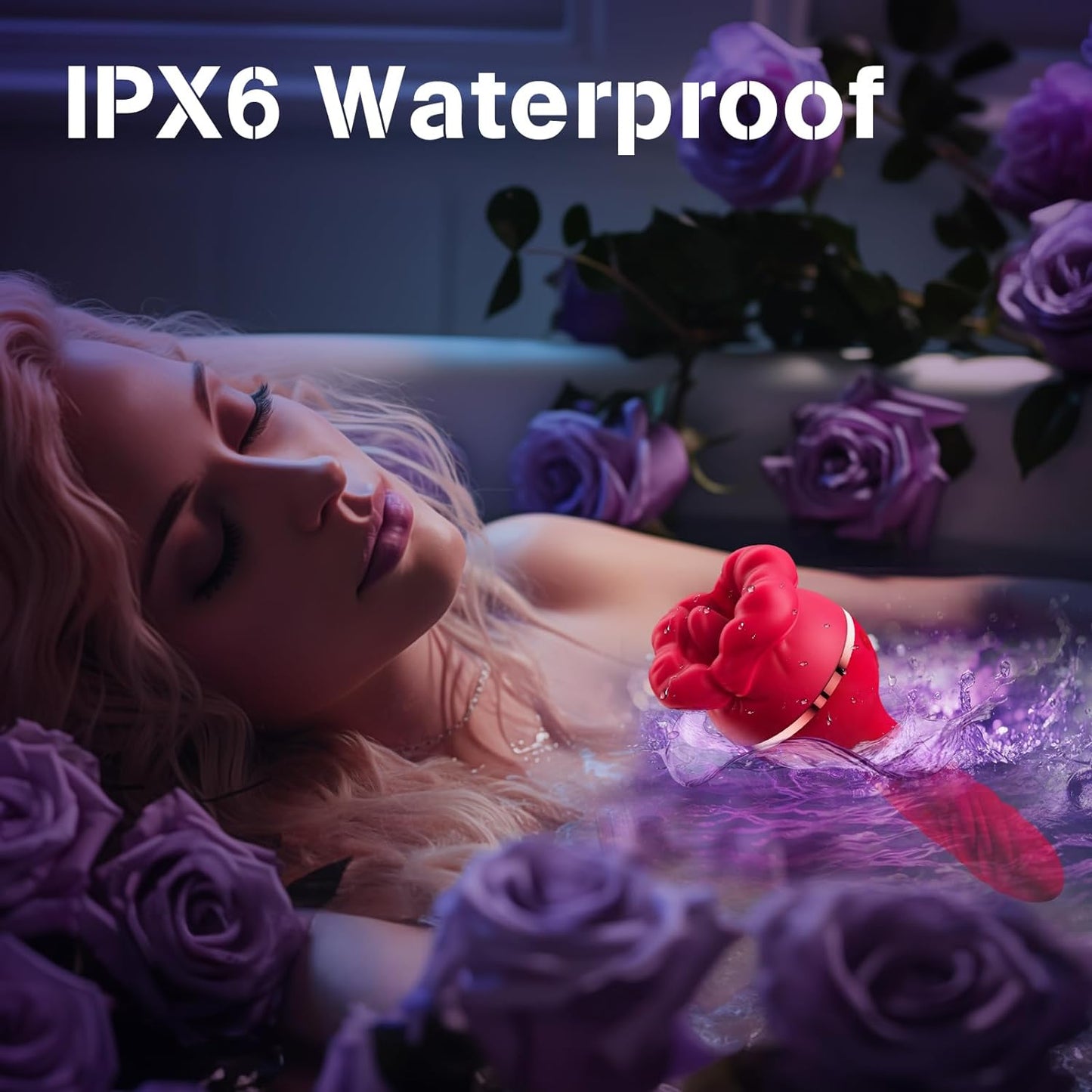 3-in-1 Vibrator Rose Sex Toy: Tongue Licking & Thrusting Dildo Vibrator. Couples' Adult Games for Clitoral, G Spot, and Anal Pleasure