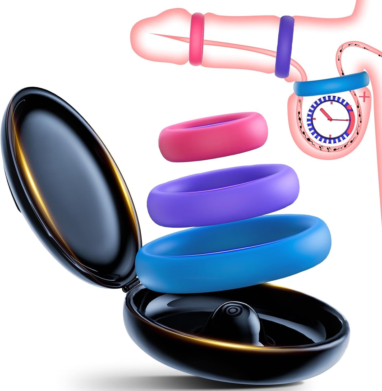 Silicone Cock Rings - Multi-Coloured Erection Enhancers Set