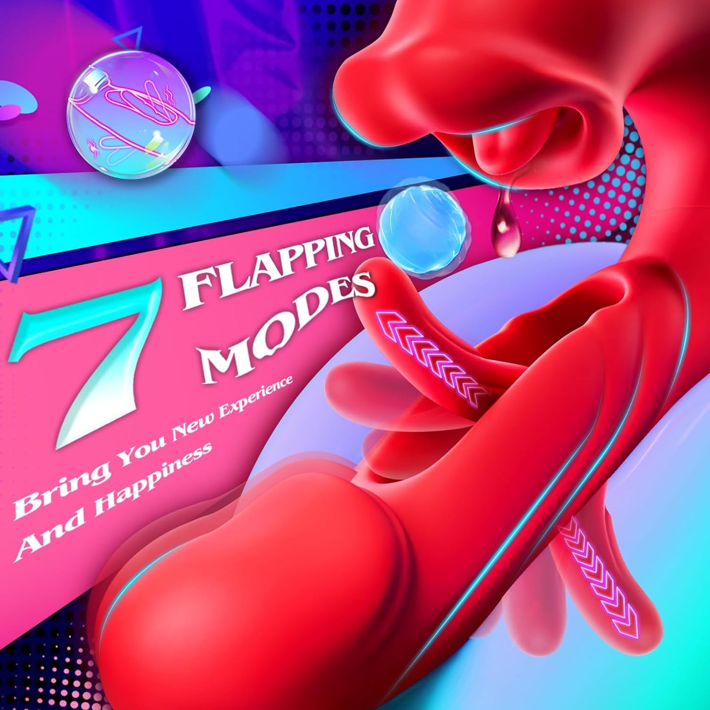 Thrusting Vibrator Sex Toys - 3-in-1 Clit Vibrator with 12 Modes, Tongue Stimulator Dildo for Women's Pleasure