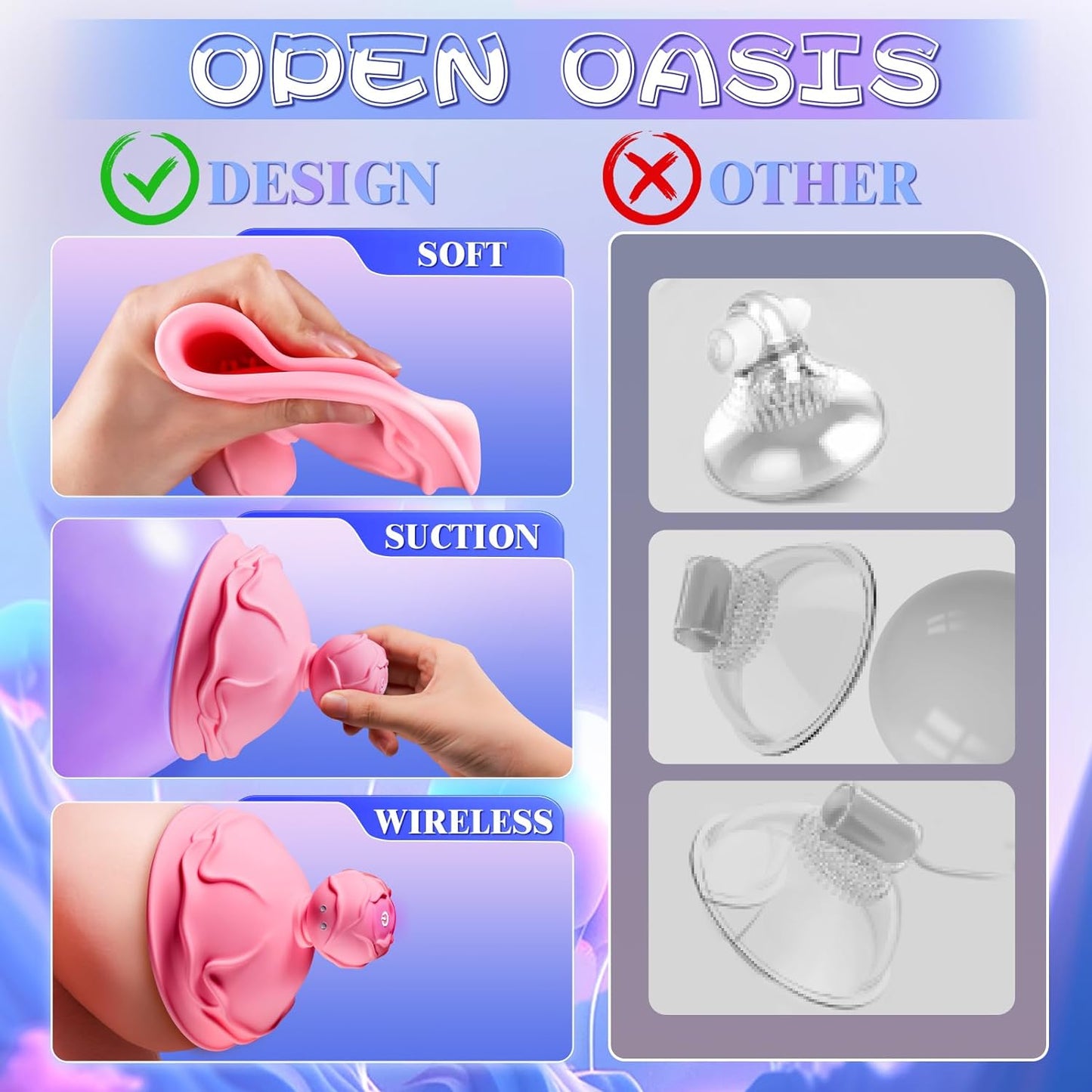 Nipple Toys Sex Toys for Women- Female Sex Toys adylt Toys Sucking Stimulator with 10 Rotating for Nipple Clitoral Vibration