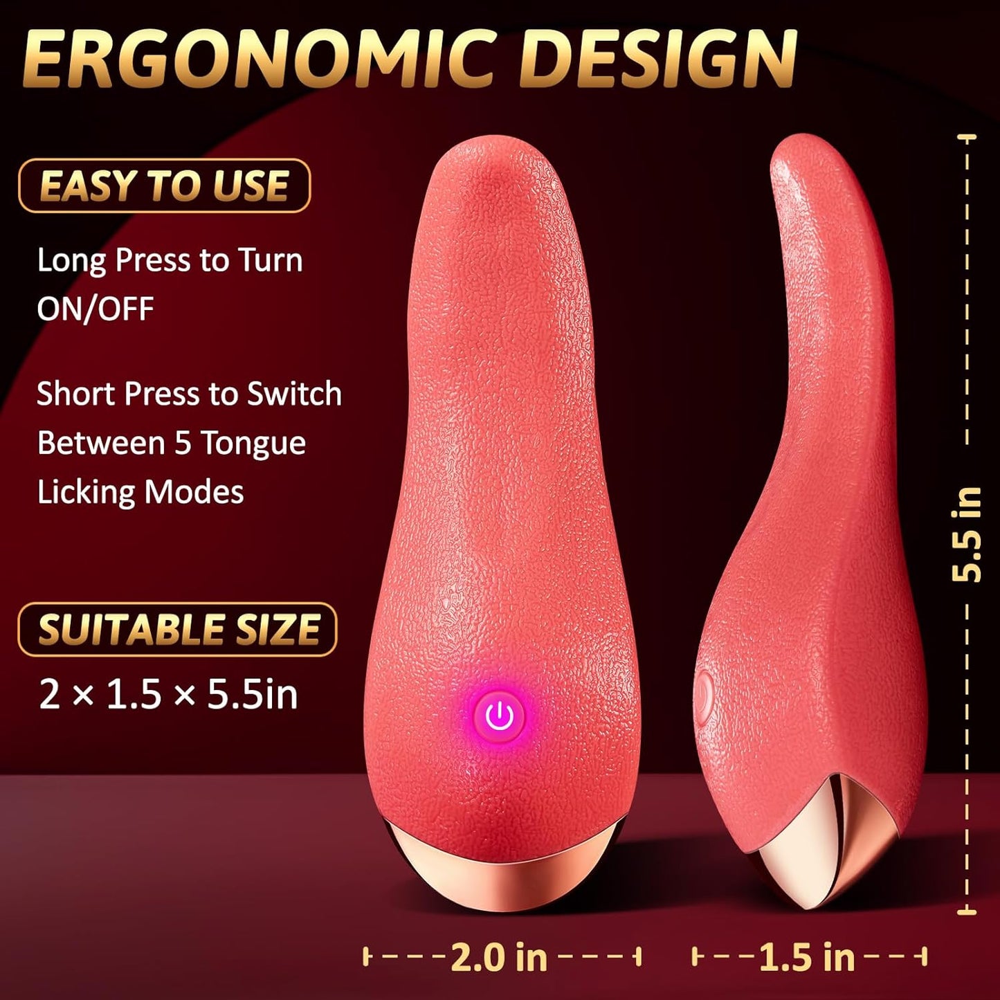 Vibrator Adult Sex Toys for Women - Upgraded G Spot Vibrators with 10 Tongue Licking Modes for Nipples Anal Clitoris Stimulator, Rechargeable & Waterproof Female Adult Sex Toy for Women Couples