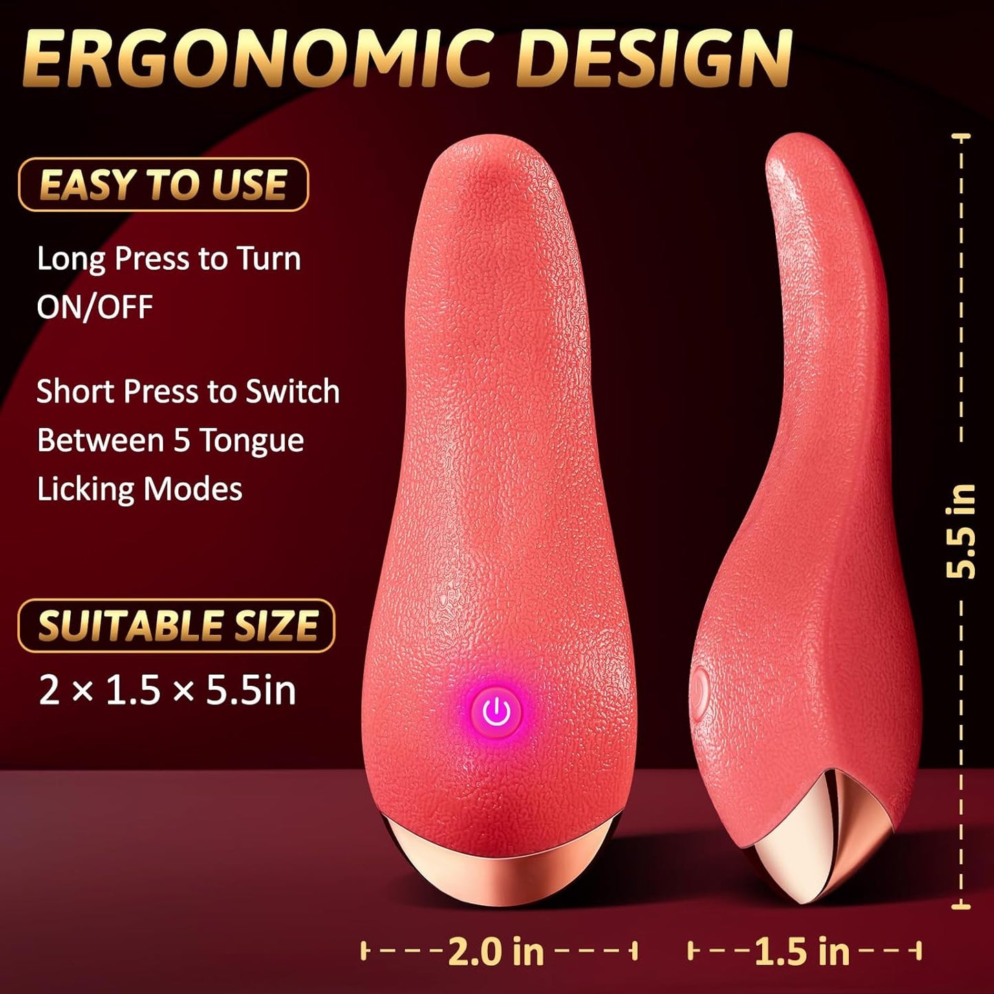 Upgraded G Spot Vibrator with 10 Tongue Licking Modes & Waterproof Design
