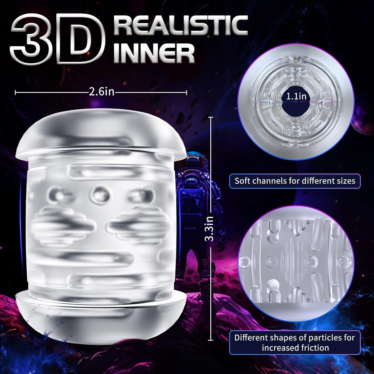 Automatic Male Masturbator,Open-Ended Stroker with 6 Thrusting Modes Male Sex Toy