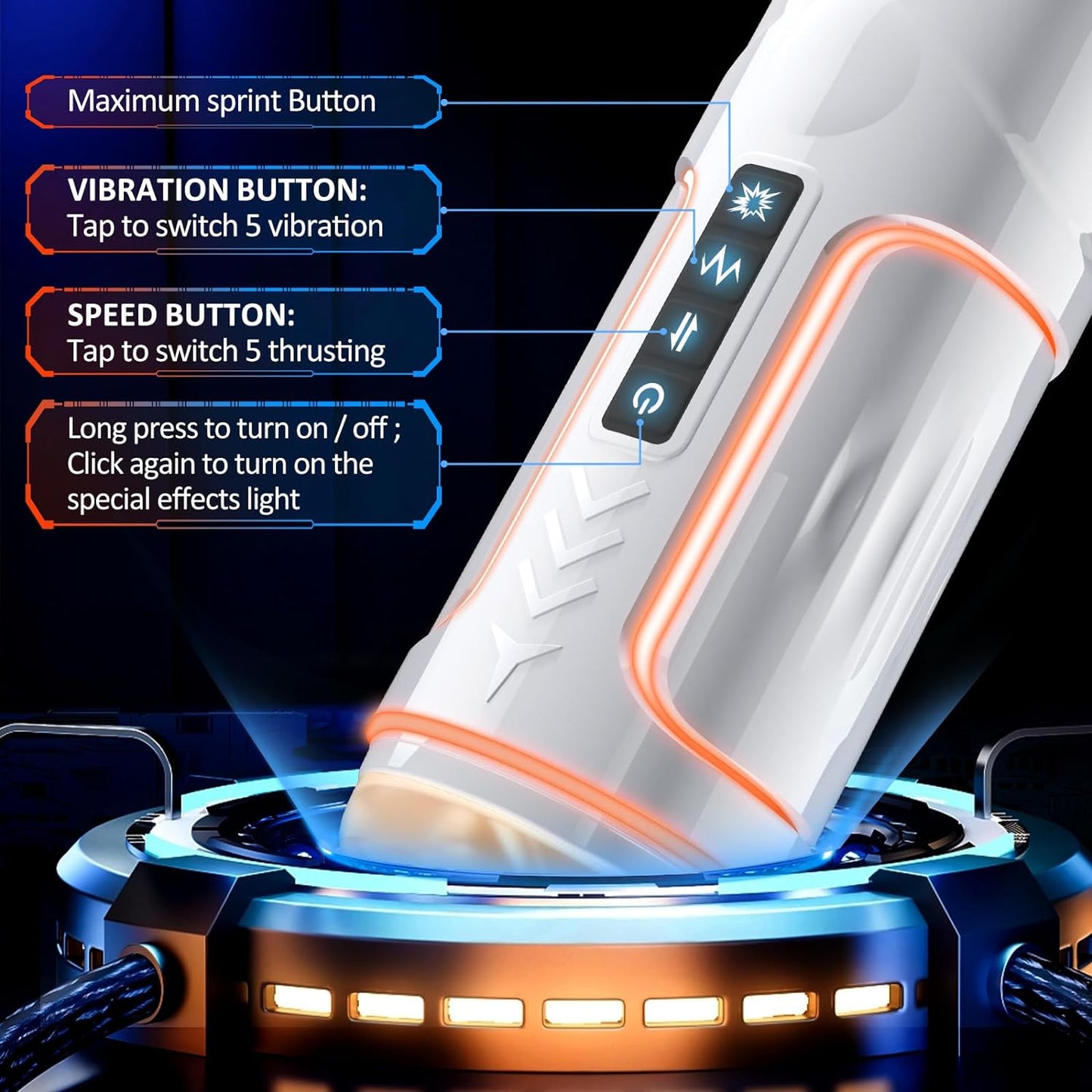AAVIBE Automatic Male Masturbator - 5 Thrusting & Vibrating Modes, Pocket Pussy for Men