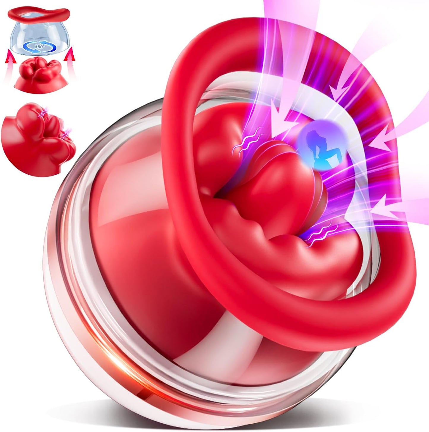 Thrusting Vibrator Sex Toy - 3-in-1 Clit, G-Spot, Nipple & Anal Stimulator