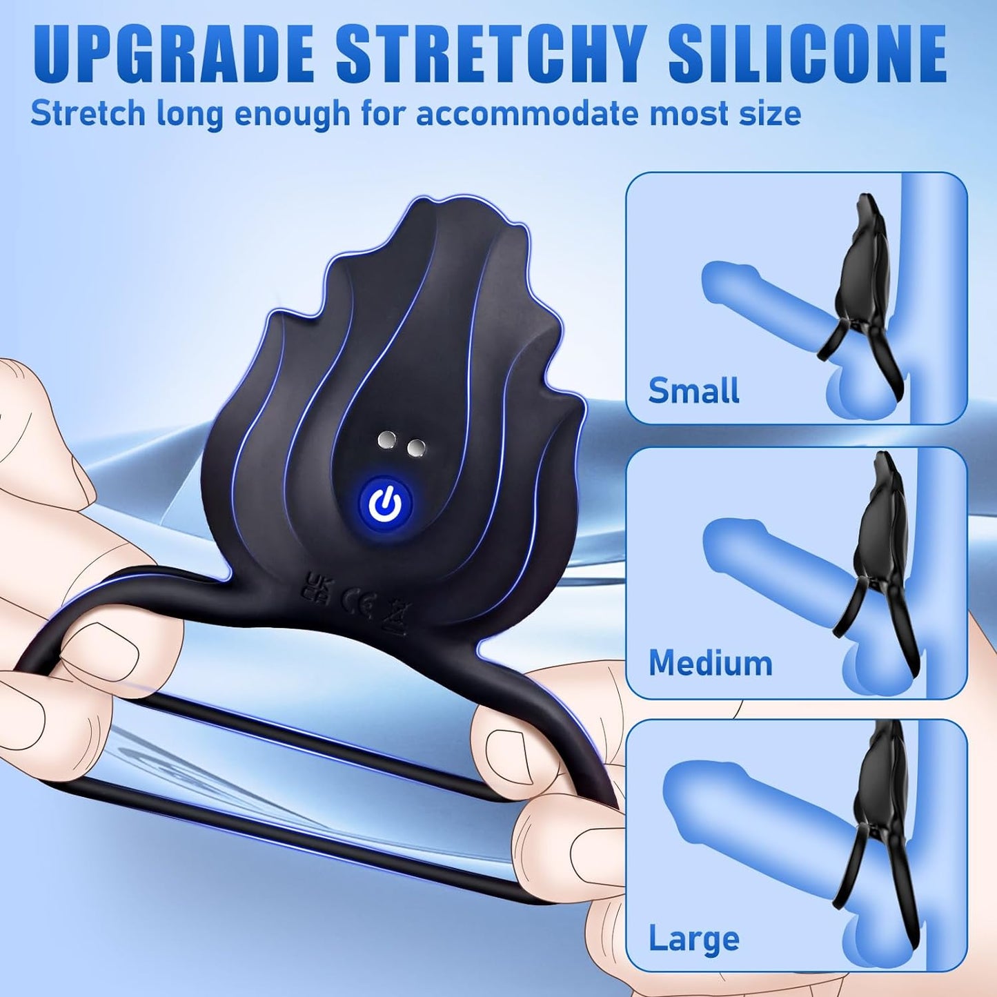 Penis Ring Clitoral Vibrator Double Pleasure 2-in-1 Vibrating Cock Ring with 9 Modes and APP Remote Control