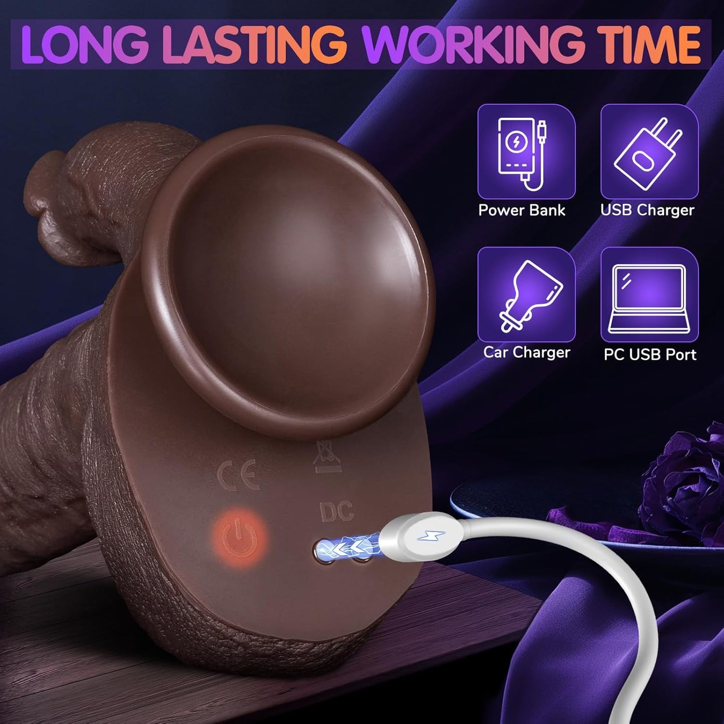 Realistic Thrusting Dildo Licking Vibrator - 5 in 1 Silicone Suction Cup, 10 Thrusting, Vibration & Heating Modes, Remote Control Sex Toy