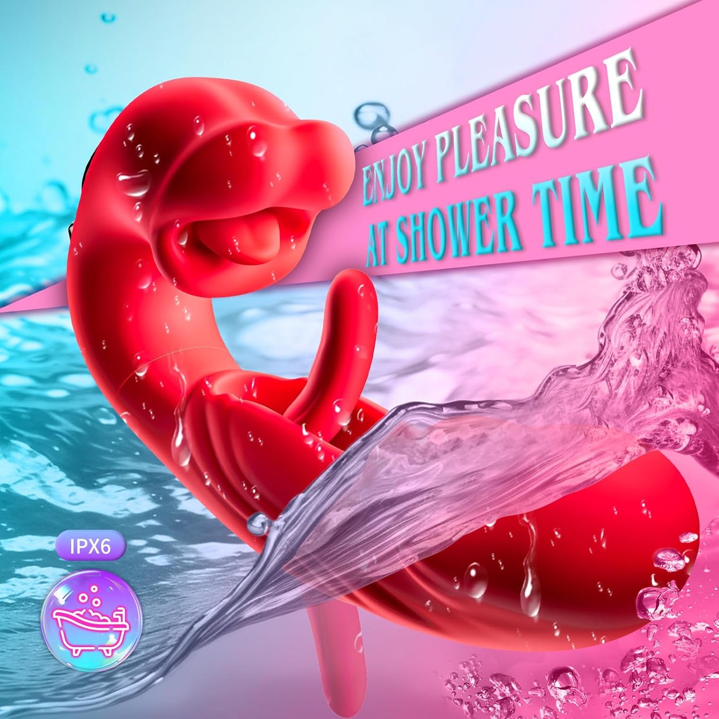 Thrusting Vibrator Sex Toys - 3-in-1 Clit Vibrator with 12 Modes, Tongue Stimulator Dildo for Women's Pleasure