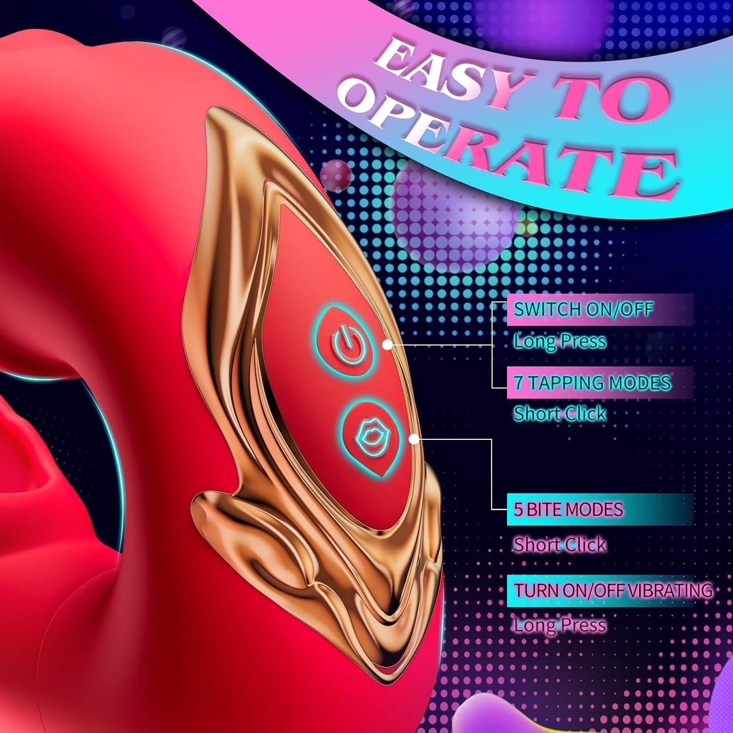 Thrusting Vibrator Sex Toys - 3-in-1 Clit Vibrator with 12 Modes, Tongue Stimulator Dildo for Women's Pleasure