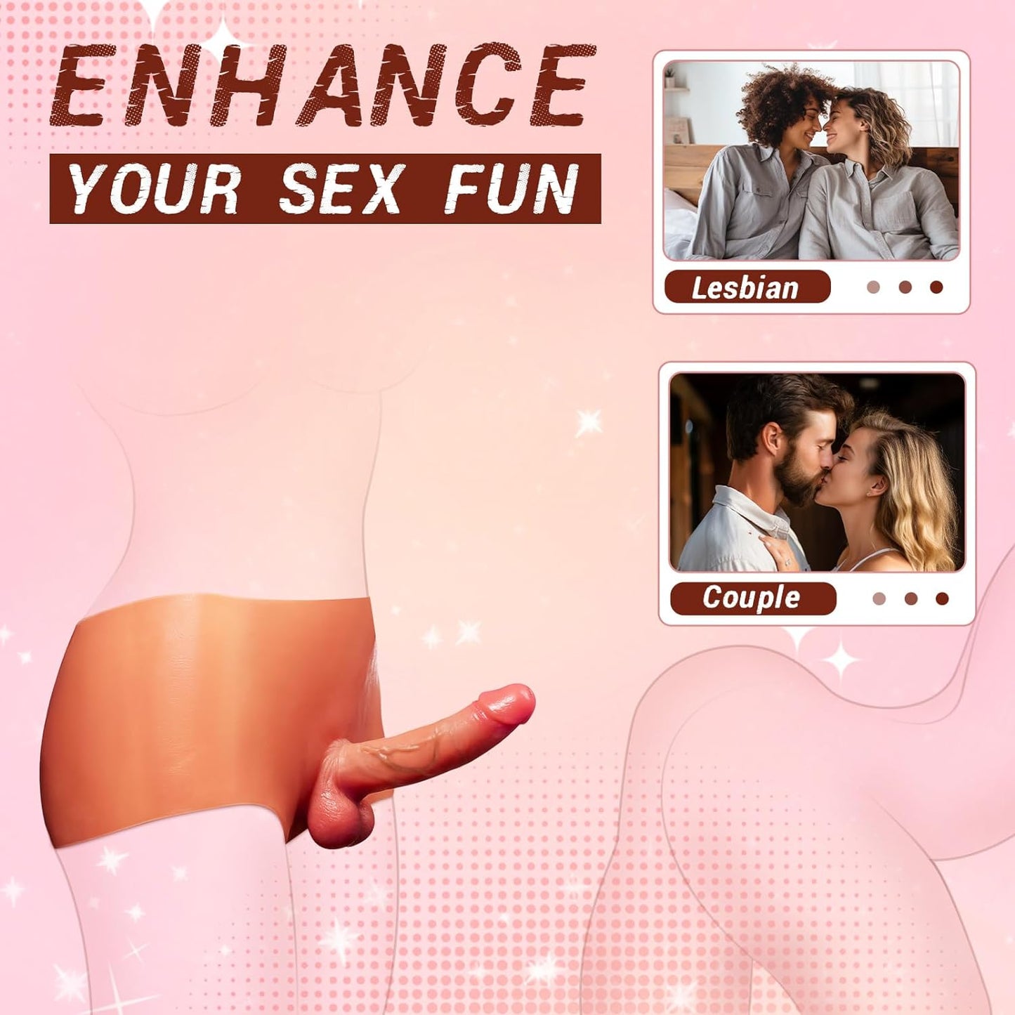 AAVIBE 7.3'' Long Dildos Panties with Realistic Penis Skin Color G-Spot Stimulator Lesbian Sex Toy