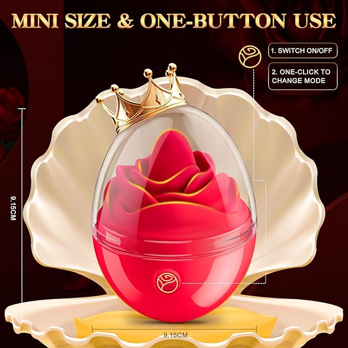 Vibrator Sex Toys, Rose Sex Toy for Women with 7 Tongue Licking & Vibrating Modes for Anal Nipple Clitoral Stimulator, Dustproof Cover Travel Pleasure