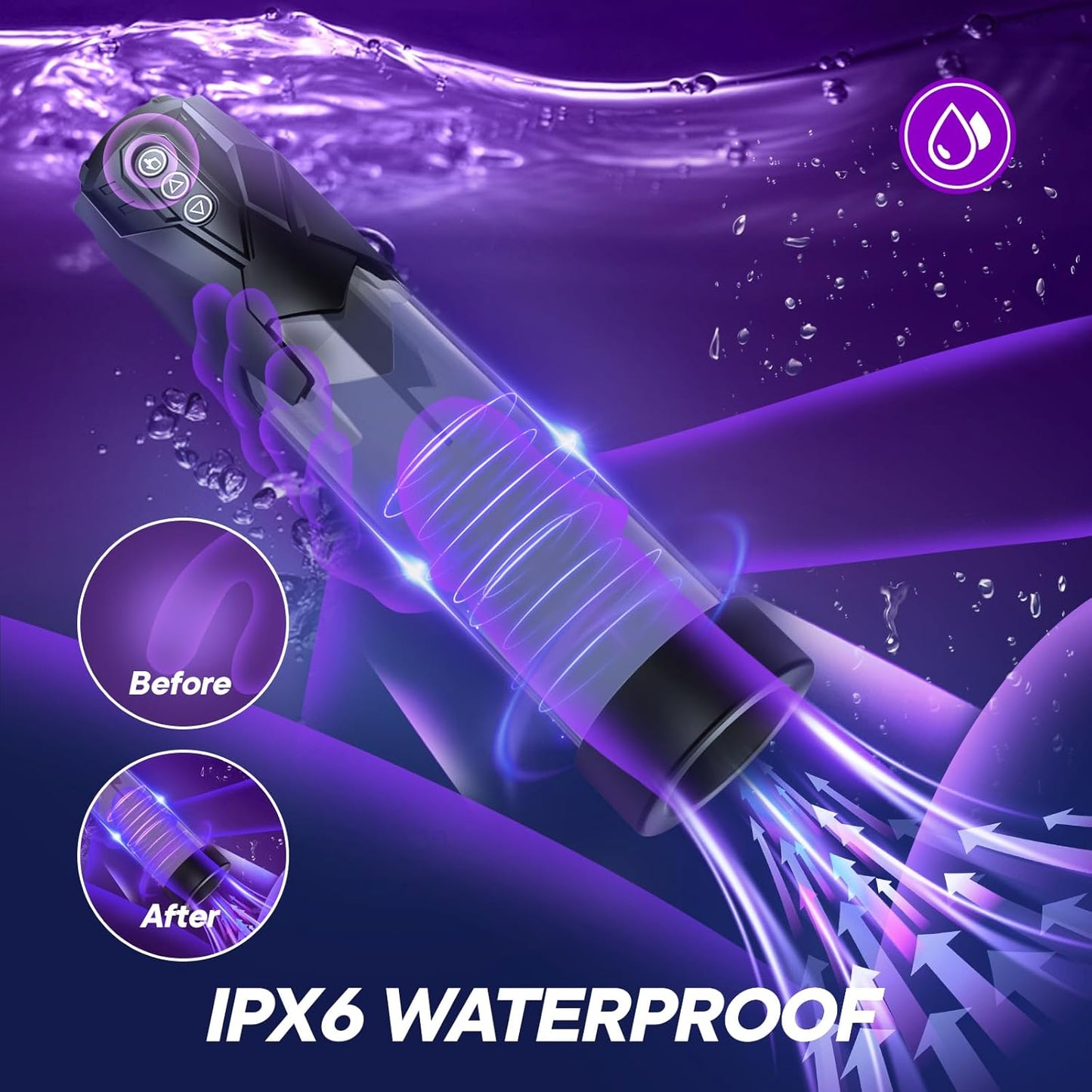 Auto Vacuum Penis Pump - 3 Sucking & 2 Training Modes-buy-1-get-3-cock-rings