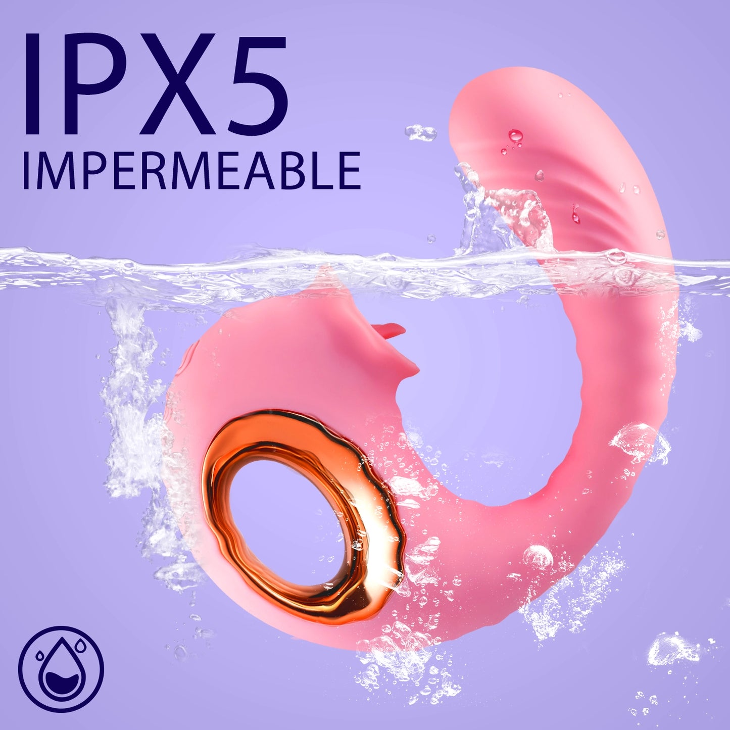 Pink G Spot Vibrator - Double Stimulation Sex Toy with 12 Vibration & Licking Modes