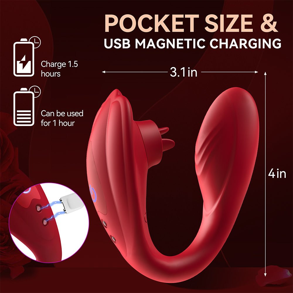 Remote Control Vibrator,Sex Toys for Couples with 10 Licking and Vibration Modes,Female Clitoris G-Spot Vibrating Stimulator
