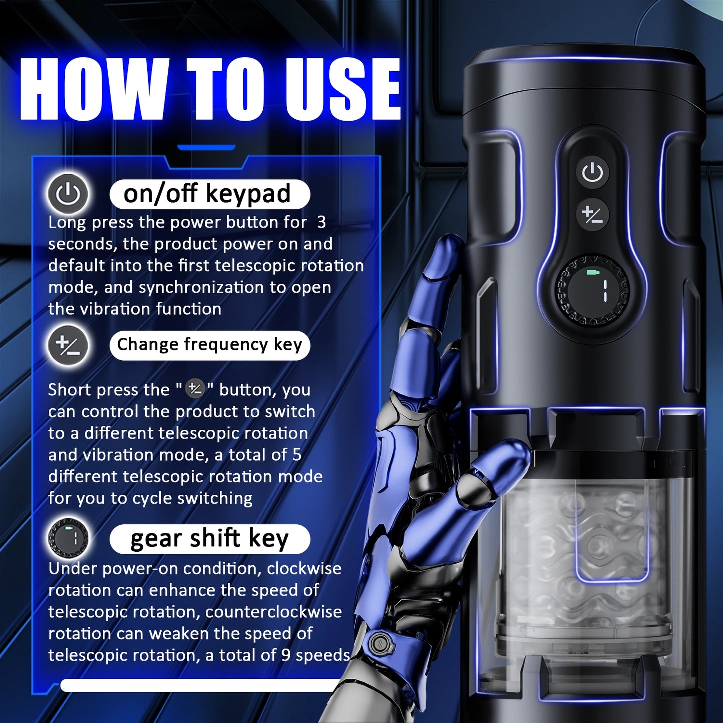 Automatic Male Masturbation Cup - 5 Frequency Modes & Infinite Speed