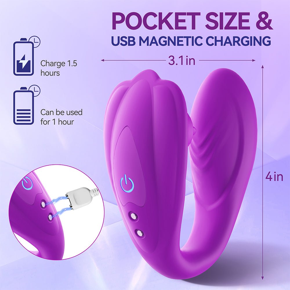 Remote Clitoral G-Spot Vibrator,Couples Vibrator with 10 Tongue Licking and 10 Vibration Modes Female Stimulator
