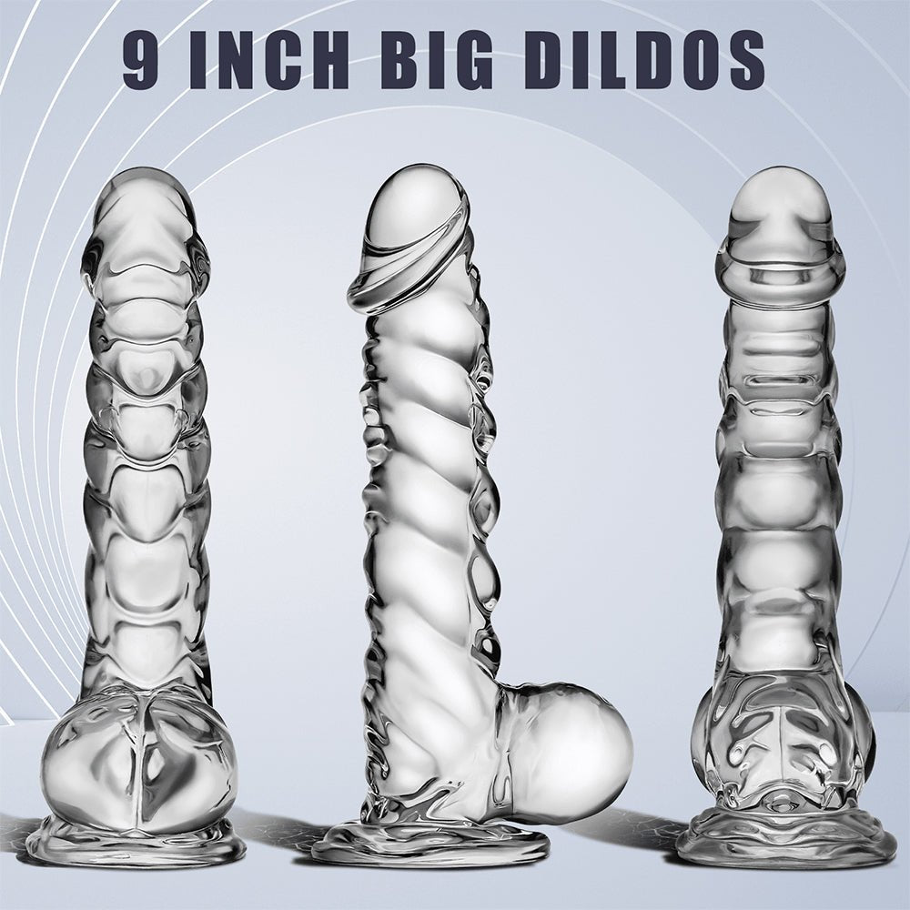 8.2 Inch Clear Dildo Sex Toys - Soft Realistic Dildos with Suction Cup Monster Dildo