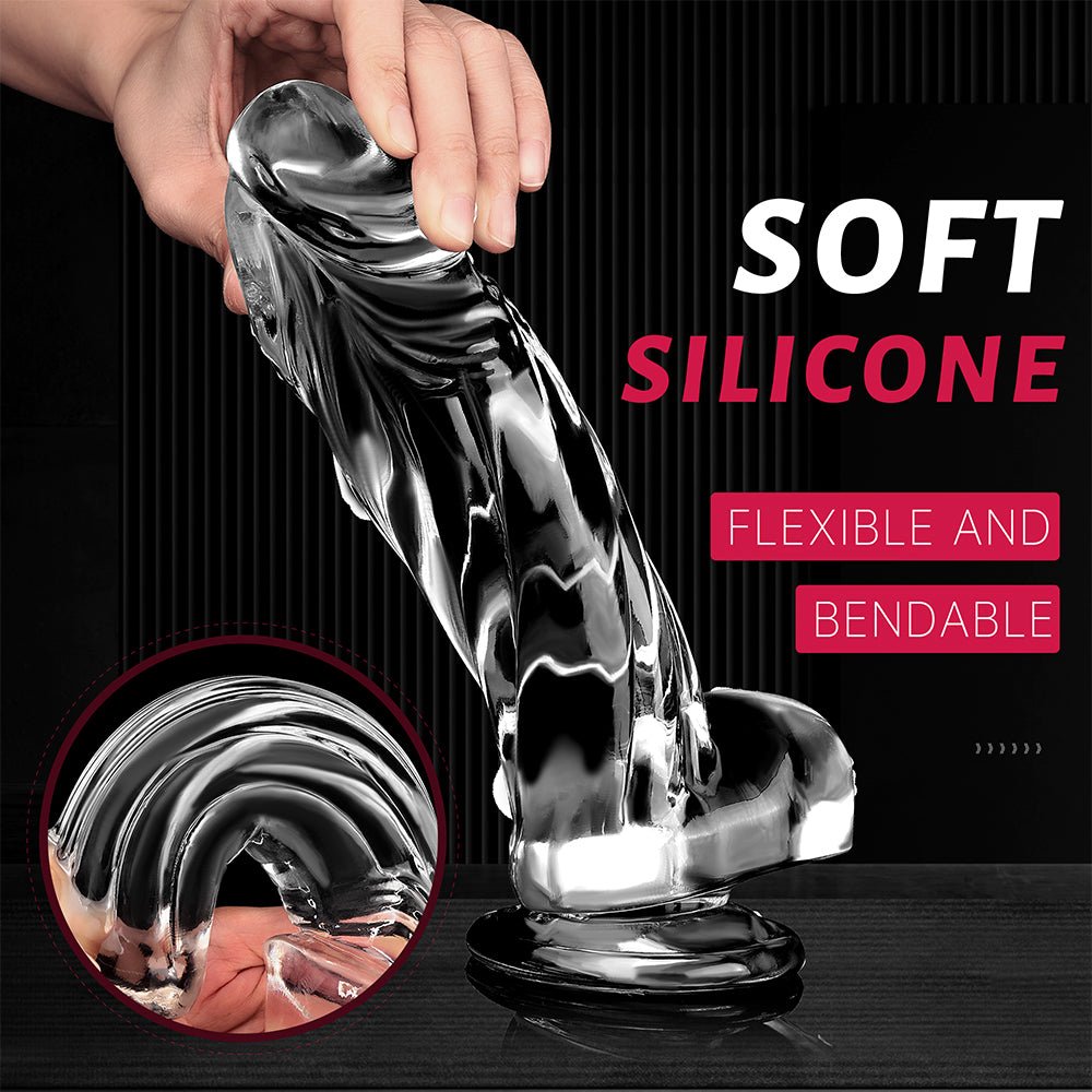 Huge Thick Clear Dildo Sex Toy - 8.7 Inch Big Penis Dildos with Strong Suction Cup