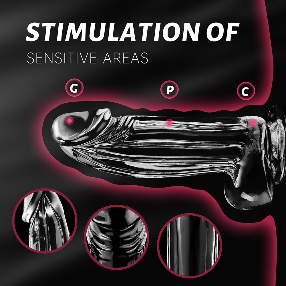 Huge Thick Clear Dildo Sex Toy - 8.7 Inch Big Penis Dildos with Strong Suction Cup