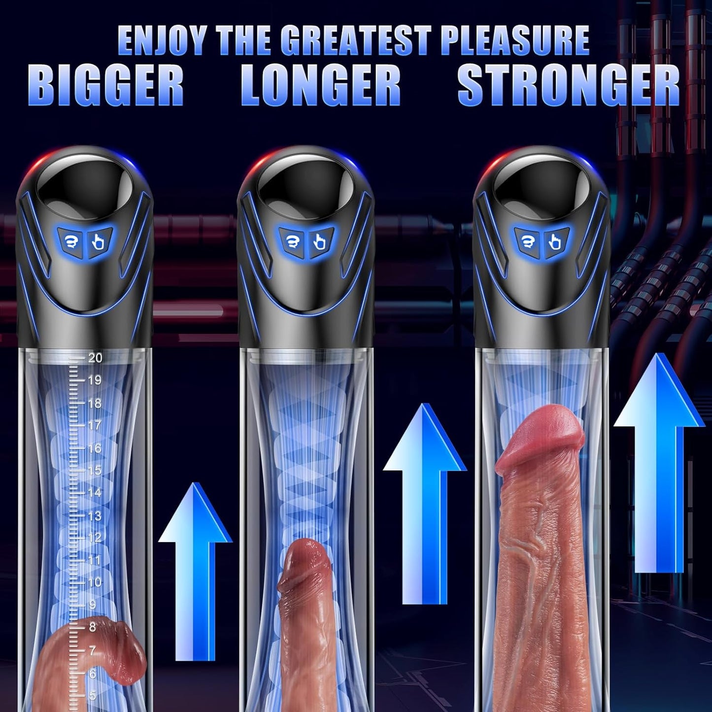 Premium Electric Penis Pump - 5 Suction Modes for Ultimate Pleasure, Penis Enlargement with 2 ED Cock Rings, Ideal for Men and Couples