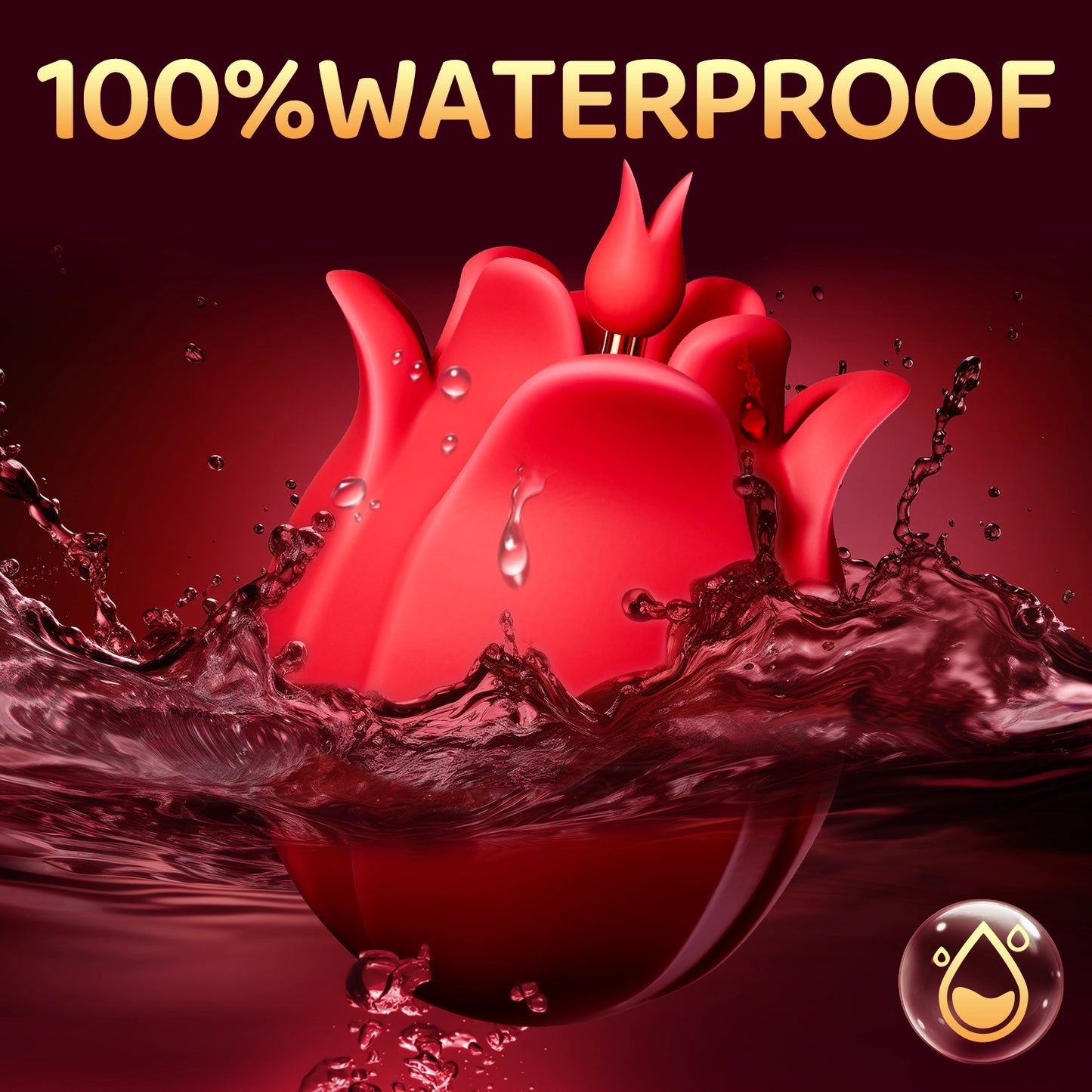 Electric Tongue-Licking & Vibrating Vibrator for Women – Maple Red, ABS & Silicone, IPX6