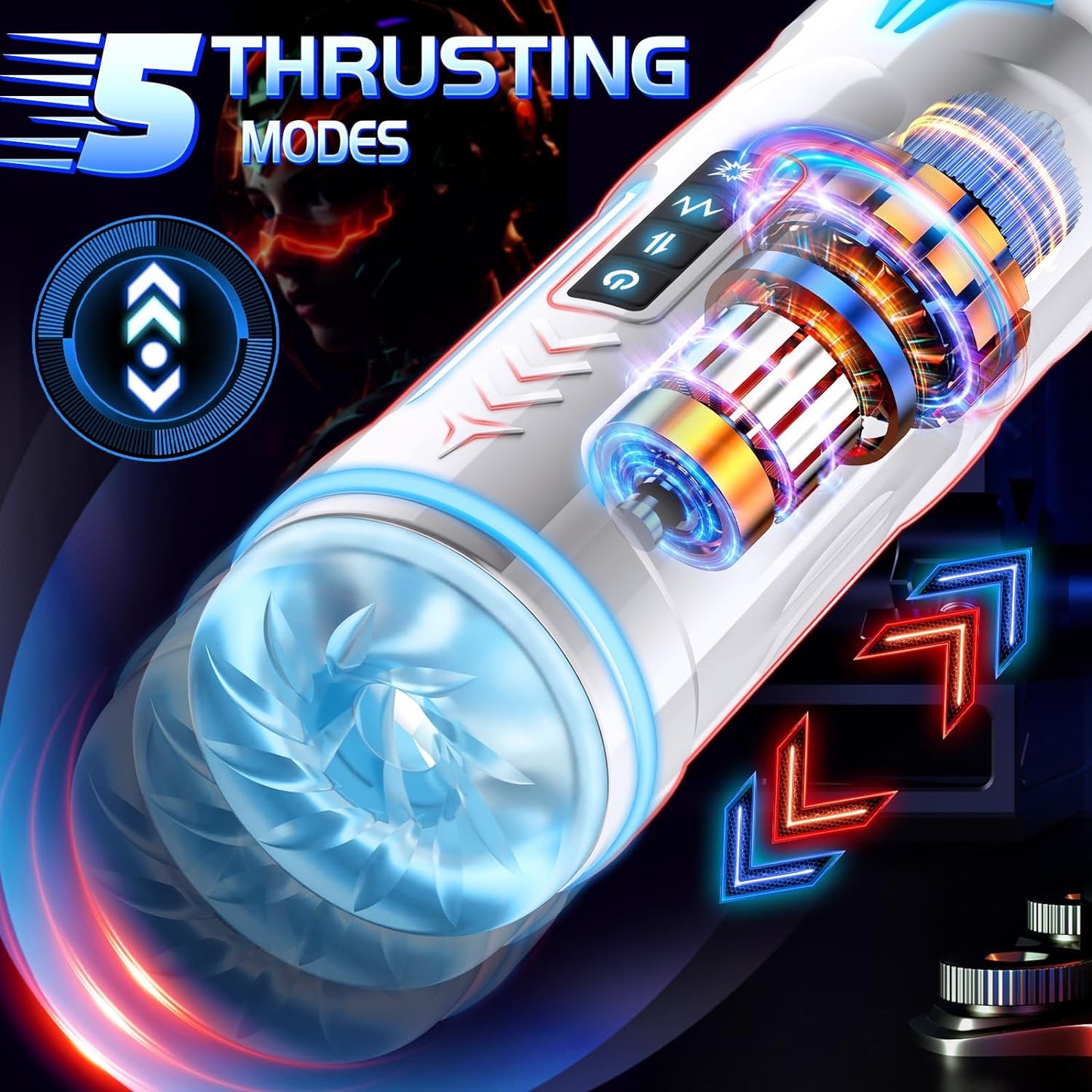 AAVIBE Automatic Male Masturbator - 5 Thrusting & Vibrating Modes, Pocket Pussy for Men