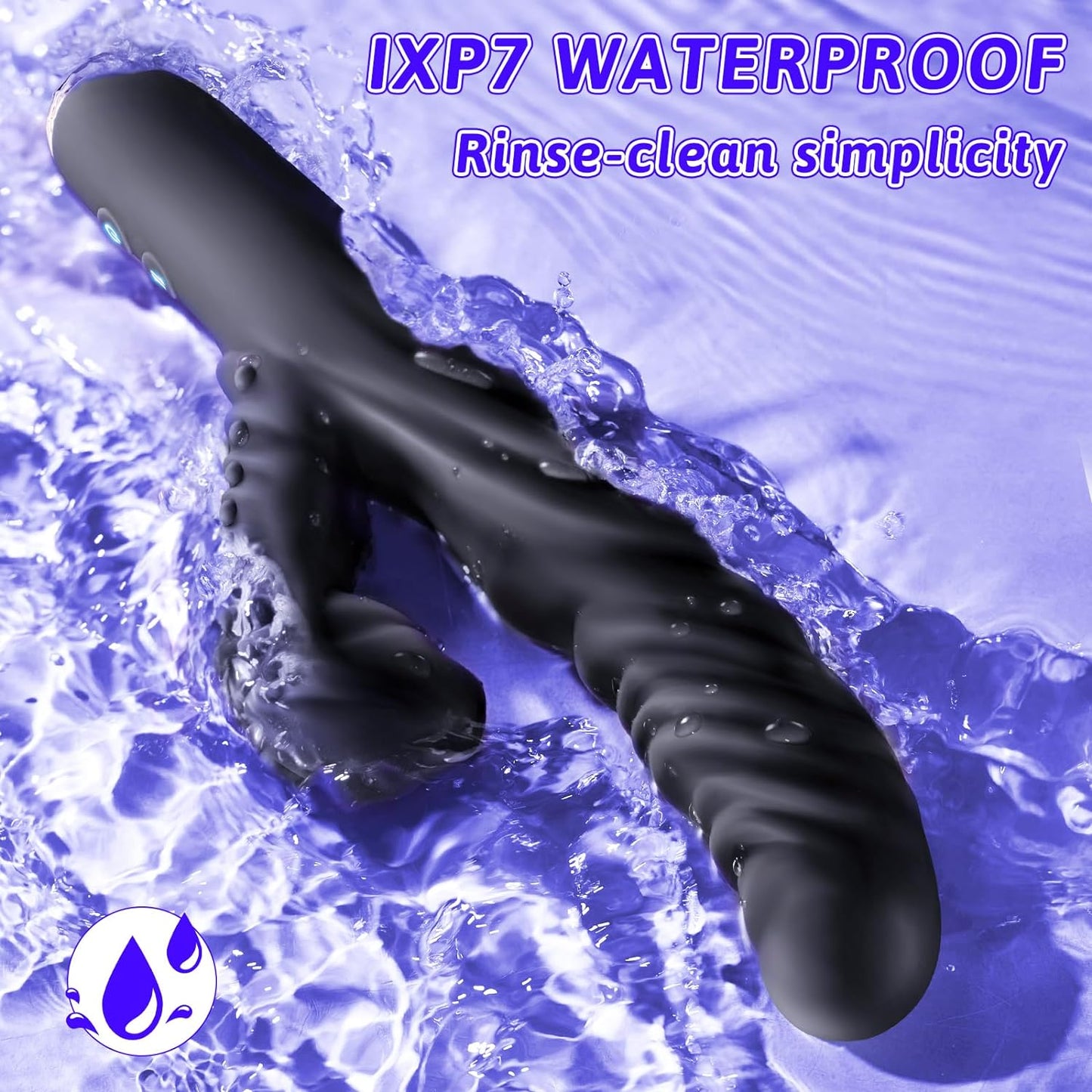 Thrusting Vibrator Dildo Sex Toy - G Spot Clitoral Vibrator with 16 Modes, 8 Thrusting & 8 Slap Vibrators, Clit Stimulator Rabbit Vibrator, Anal Sex Toy for Women & Couples