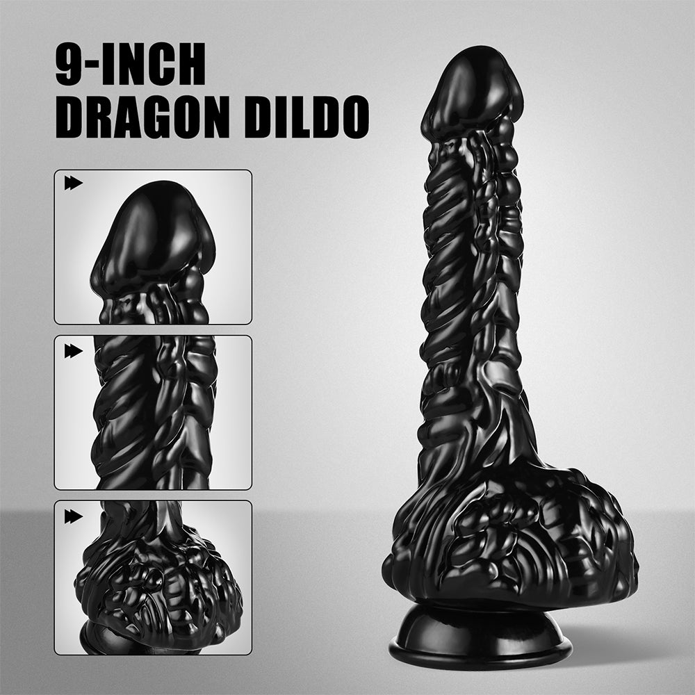 Dragon Monster Black Dildo - Diamimio 9 Inch Dildos Sex Toys for Women