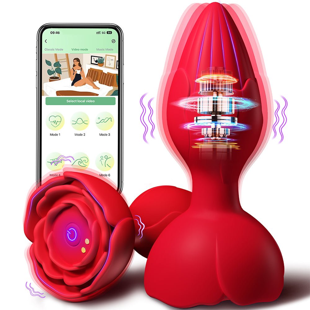 Vibrating Anal Plug Sex Toys -Silicone Vibrators Butt Plug with 9 Vibration Modes APP Remote Control Vibrator