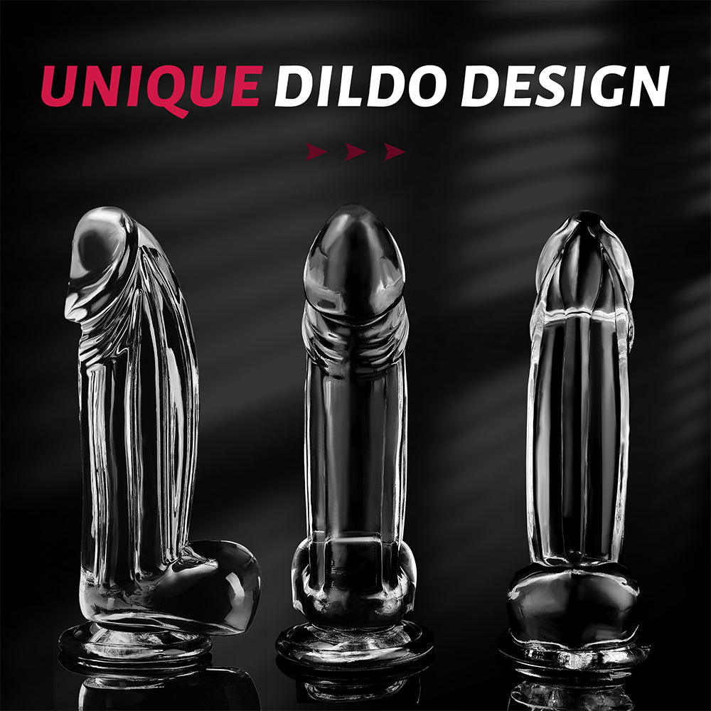 Huge Thick Clear Dildo Sex Toy - 8.7 Inch Big Penis Dildos with Strong Suction Cup