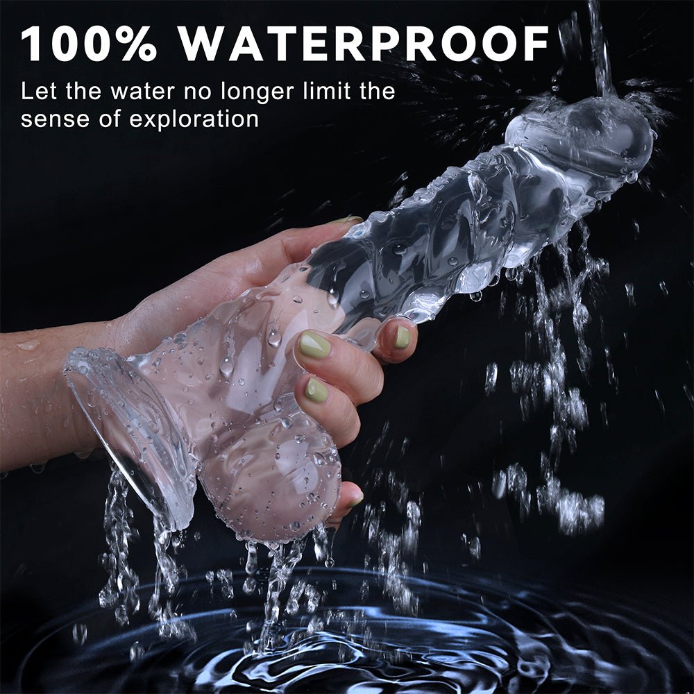 9 Inch Realistic Dildo Sex Toys - Clear Dildos Adult Toy with Suction Cup Hands Free for G Spot Anal Stimulation