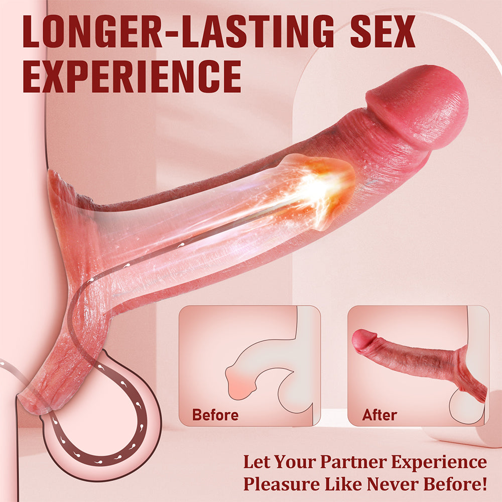 Penis Extender Silicone Penis Sleeve,Elastic Penis Ring to Enlarge Prolong