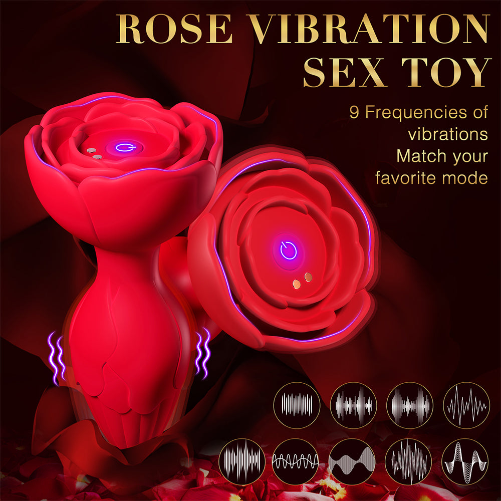 Vibrating Anal Plug Sex Toys -Silicone Vibrators Butt Plug with 9 Vibration Modes APP Remote Control Vibrator