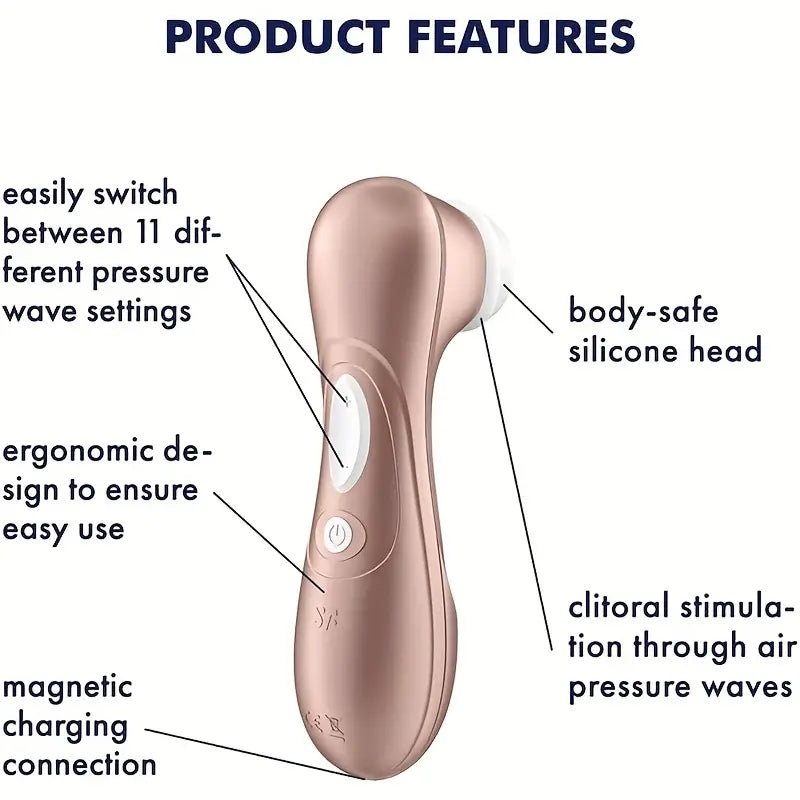 Air - Pulse Clitoris Stimulator - Non - Contact Sucking Pressure - Wave, Waterproof & Rechargeable (Rose Gold) - AAVIBE
