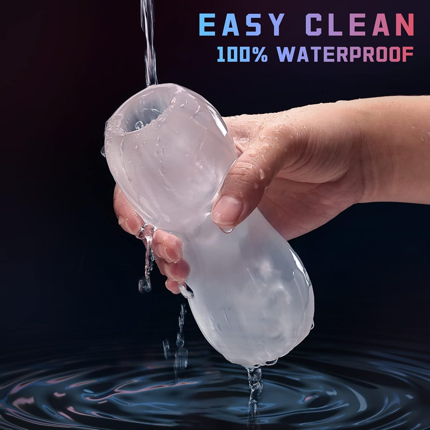 Dual - Orifice Male Masturbator - Super Elastic TPE Sleeve - AAVIBE