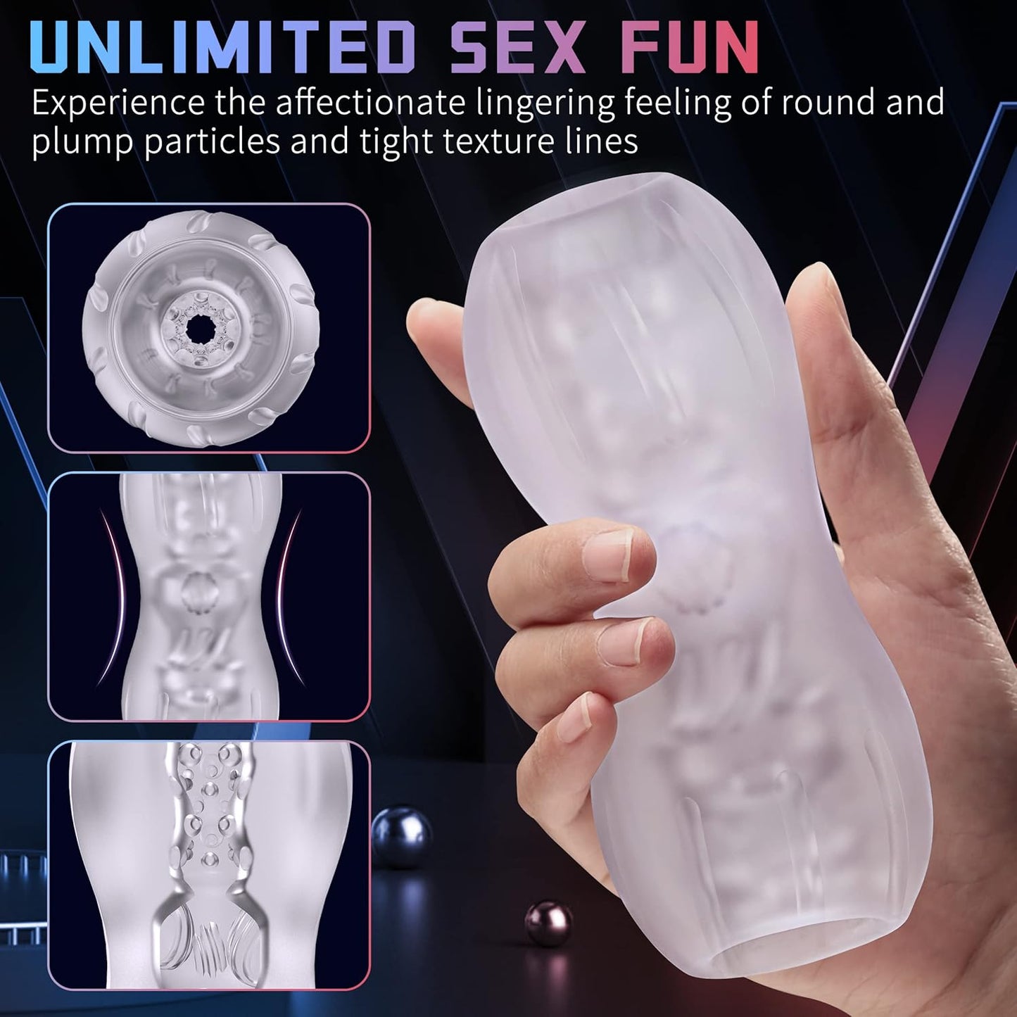 Dual - Orifice Male Masturbator - Super Elastic TPE Sleeve - AAVIBE