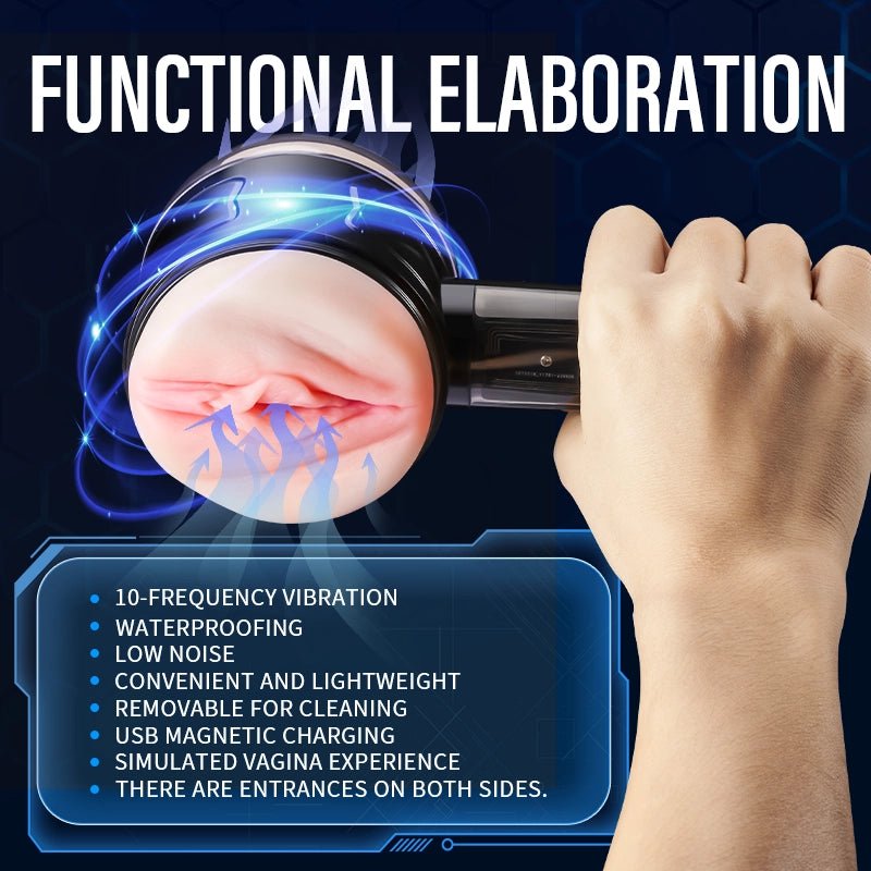 Handheld Fully Automatic Male Intelligent Vibrator, 10 Frequency Modes - AAVIBE