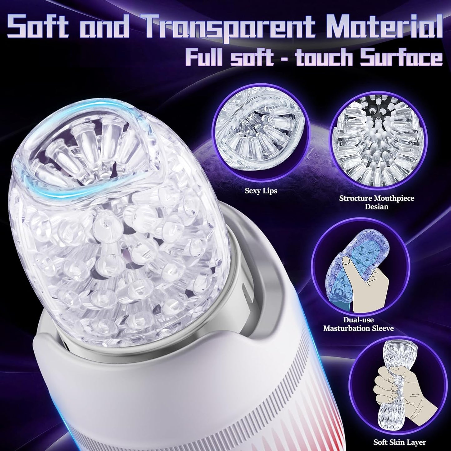 Portable Male Sex Toy - Automatic Masturbator, 4 Speed & 12 Modes - AAVIBE