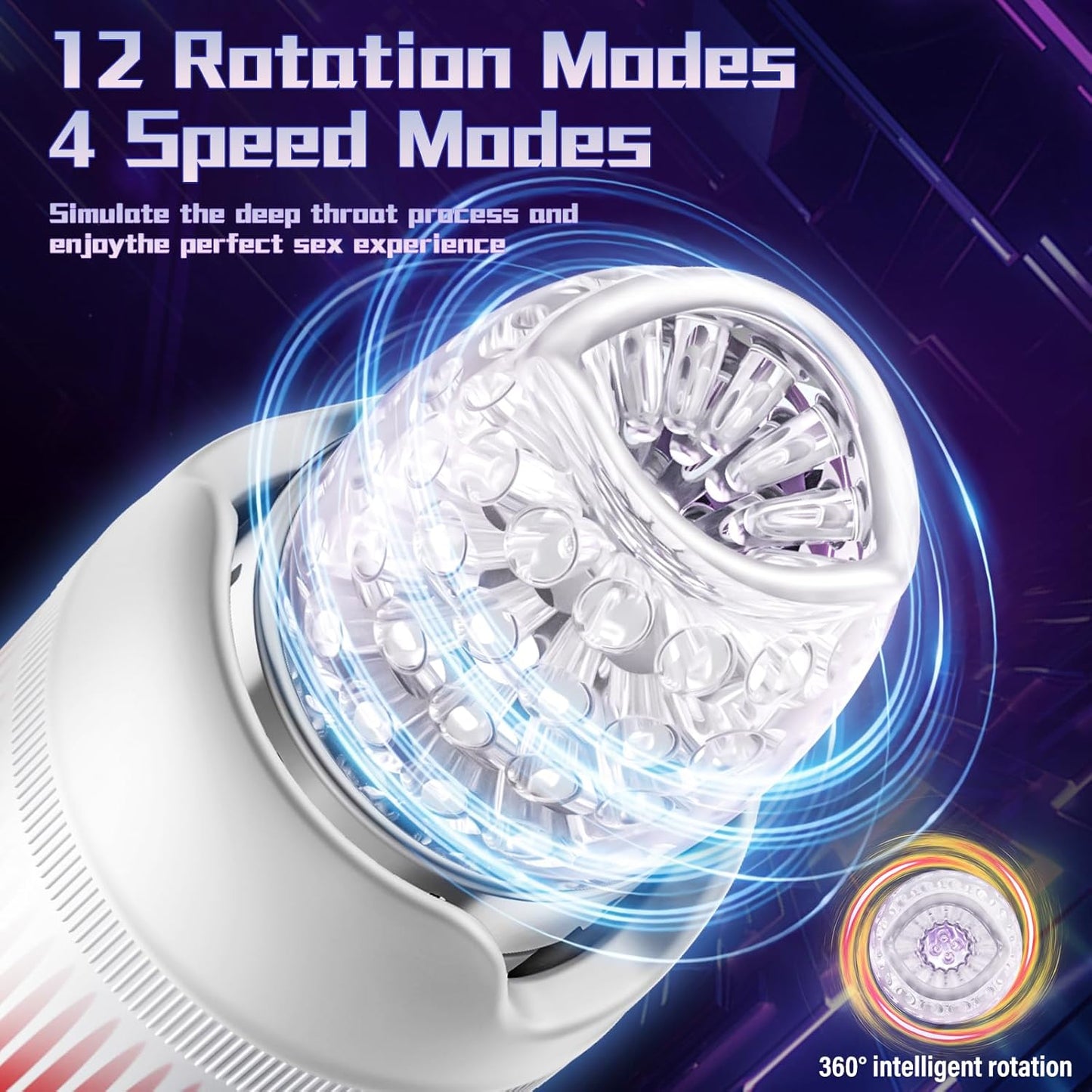 Portable Male Sex Toy - Automatic Masturbator, 4 Speed & 12 Modes - AAVIBE