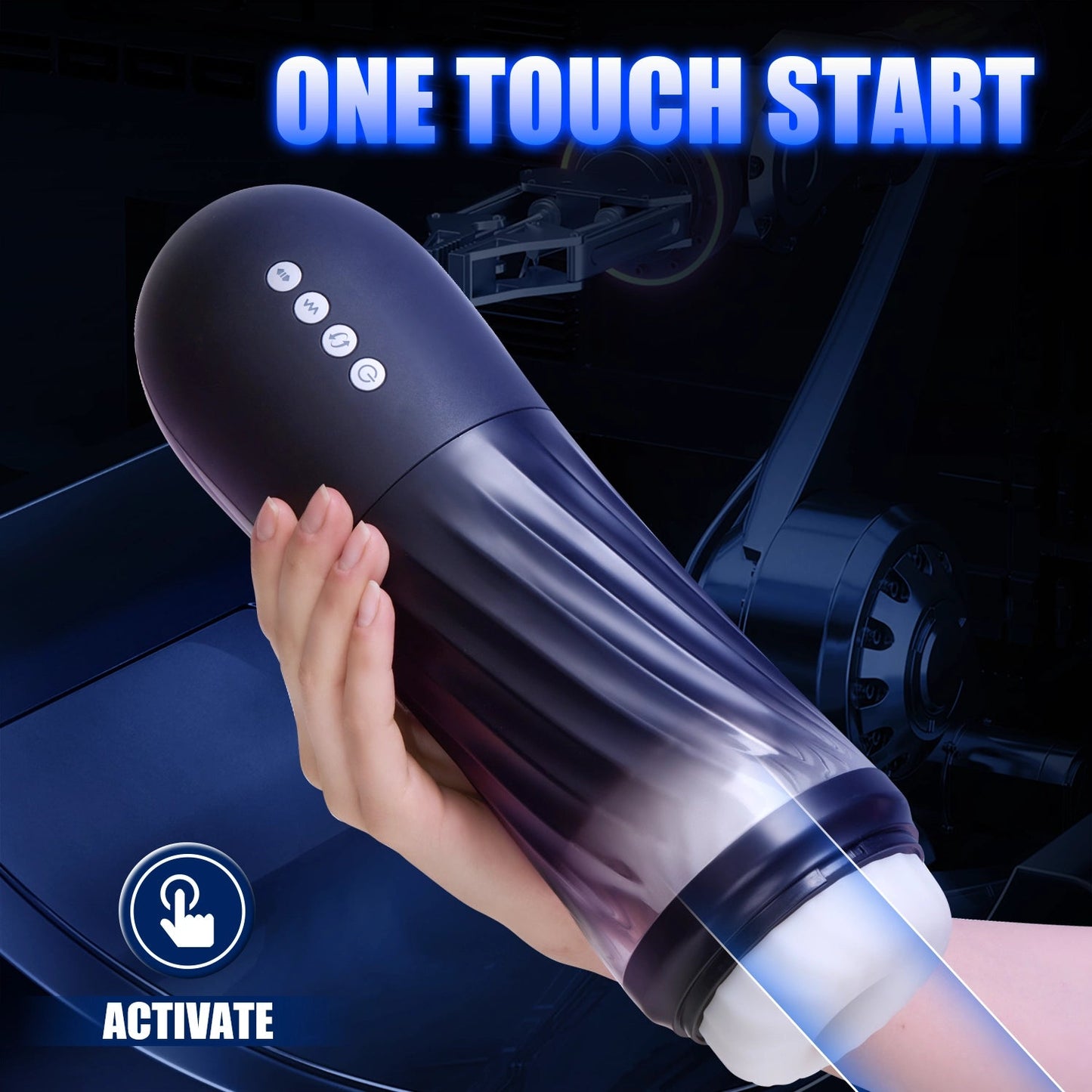 Rocket Adult Male Sex Toy - 3 Twist & 5 Thrust Modes, Hands - Free Heated - AAVIBE