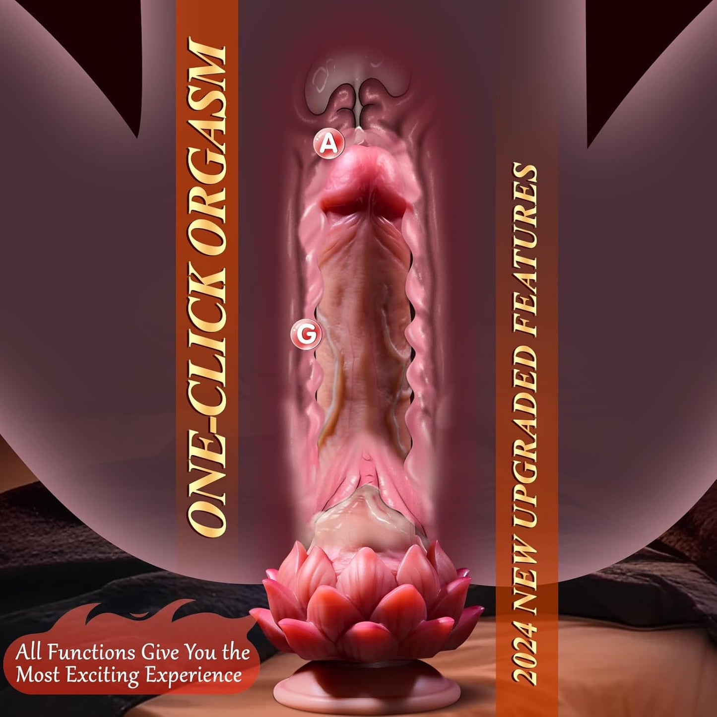 Sitting Lotus Thrusting Dildo - 8 Thrusting & Licking Modes - AAVIBE