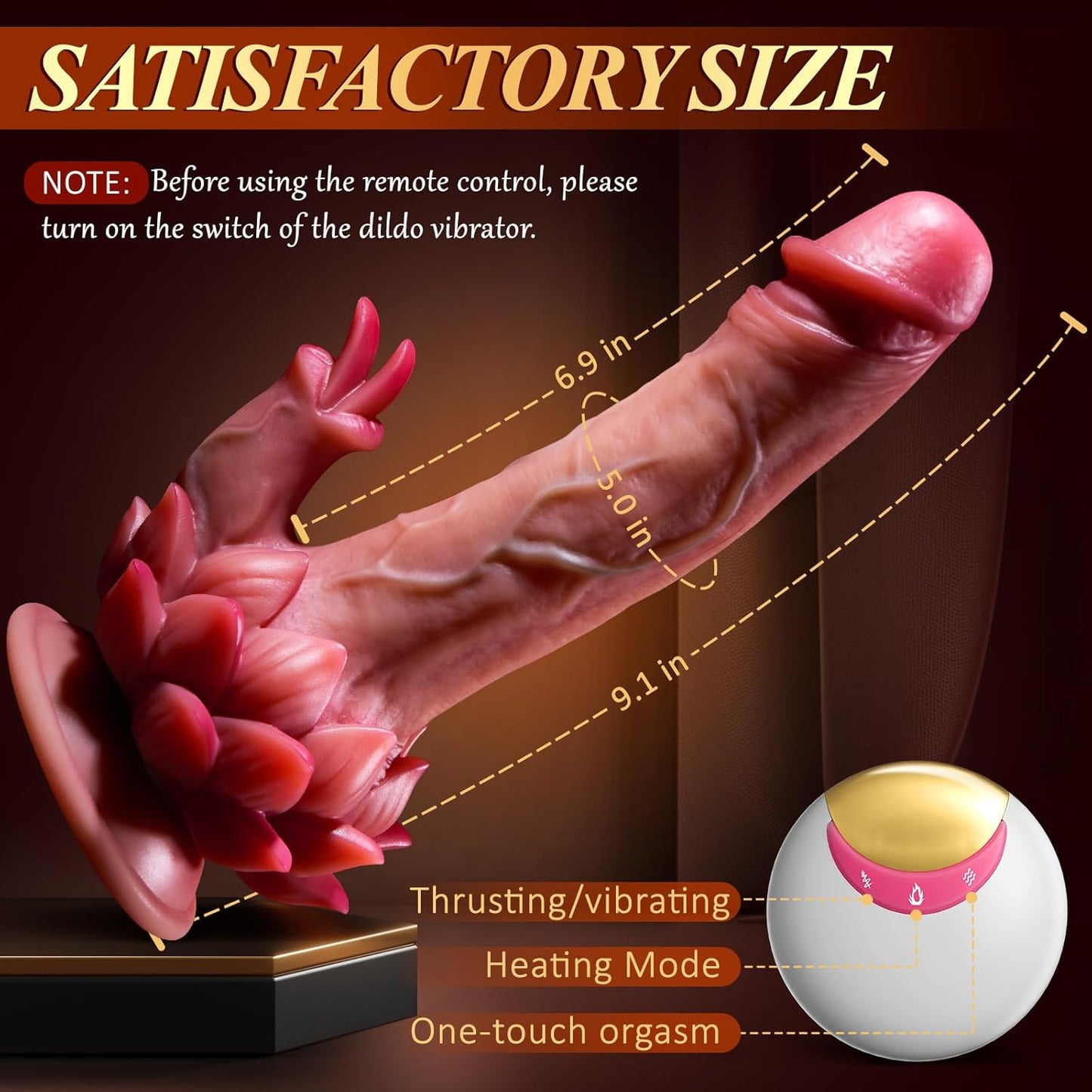 Sitting Lotus Thrusting Dildo - 8 Thrusting & Licking Modes - AAVIBE