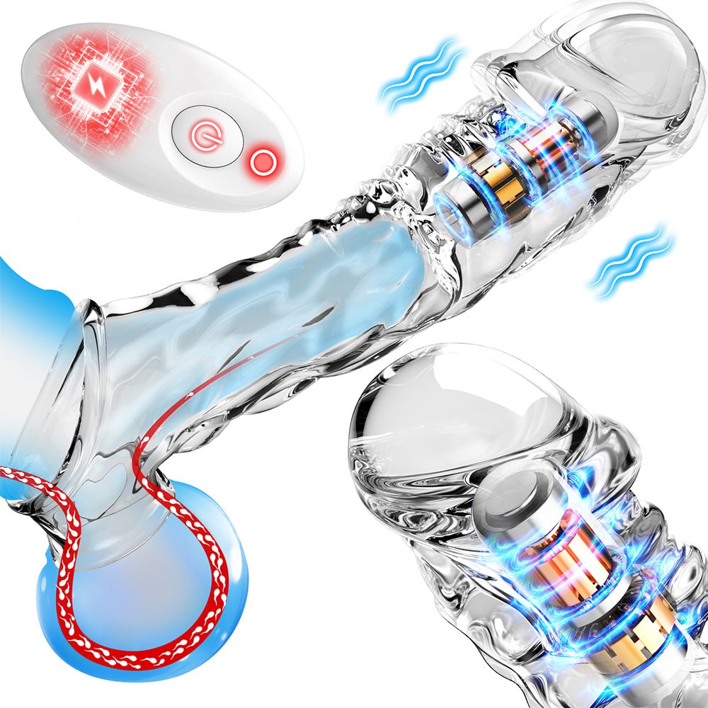 3.6 Inch Clear Cock Sleeve with 10 Vibrating Modes