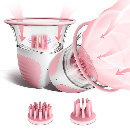 Nipple Toy Clamps, Strong Sucking Stimulator Massager with 10 Vibrator Rotation Modes